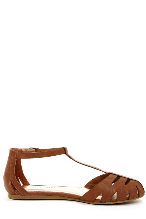 Madden Girl Stunt Brown Sandals Flat Sandals 39.00