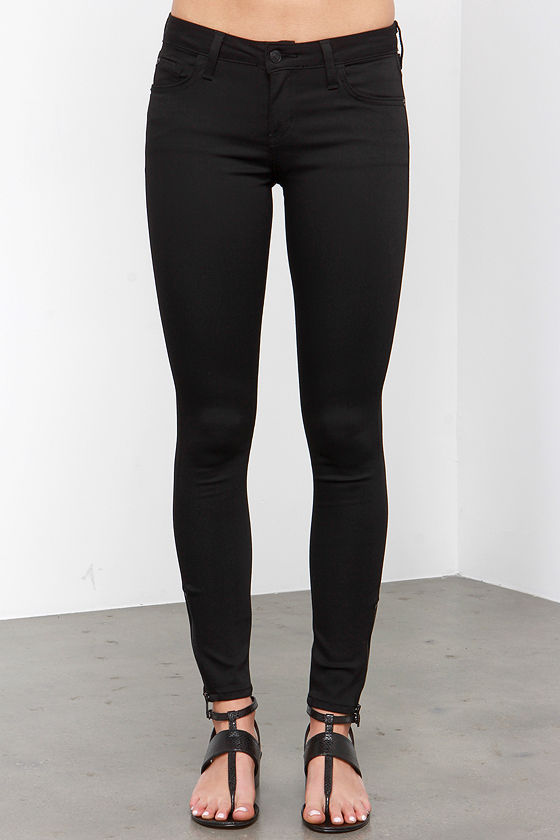【EEUN】Basic Low Black Skinny Salem Black Low Rise Denim Pant – FINESSE