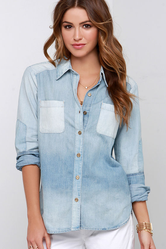 jean button shirt