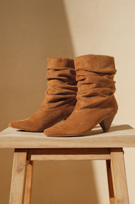 Carrie Tan Suede Slouchy Mid-Calf Boots 1