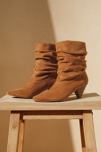 Carrie Tan Suede Slouchy Mid-Calf Boots 1