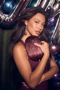 Sansone Wine Red Textured Clutch 1