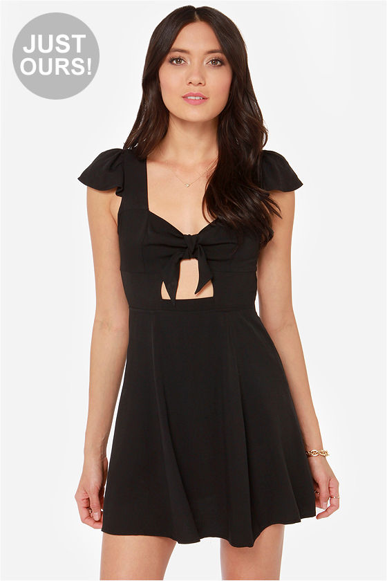 Little Black Dress Cutout Dress Fit And Flare 42 00 Lulus