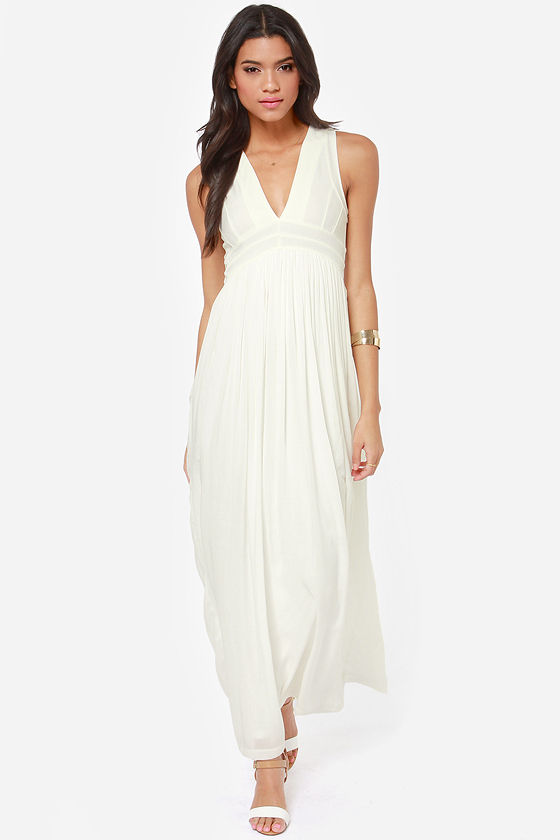 Beautiful Ivory Dress - Maxi Dress - $49.00