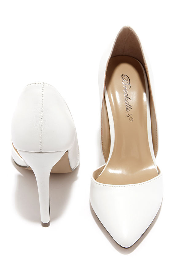 Cute White Pumps - D'Orsay Pumps - White Heels - $28.00