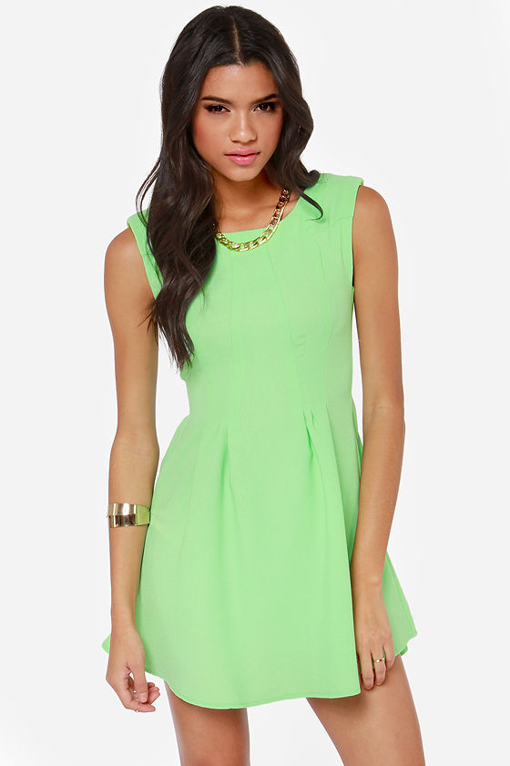 bright green skater dress