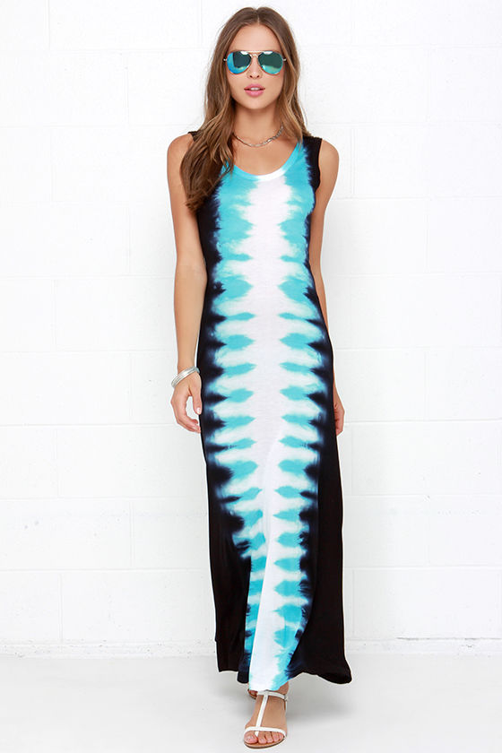 Pretty Turquoise Dress - Tie-Dye Dress - Maxi Dress - $49.00 - Lulus