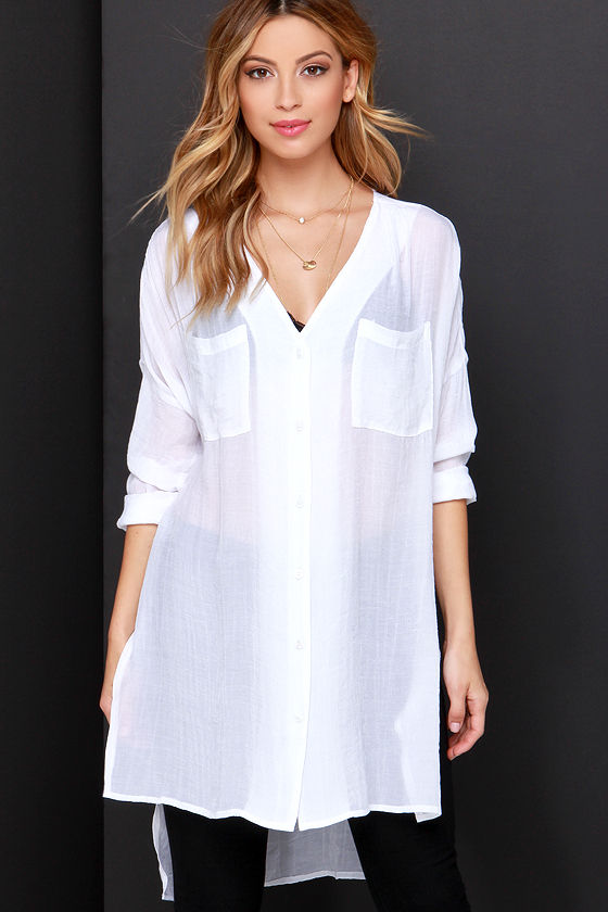 With the Breeze Ivory Long Sleeve Tunic Top