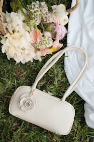 Judy Beige East-West Shoulder Bag 1