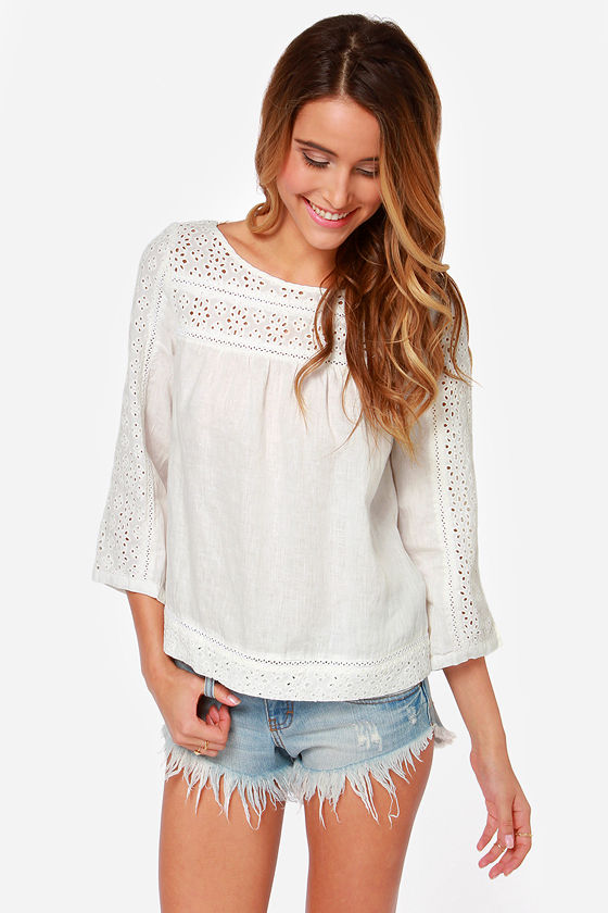 Pretty Ivory Top - Lace Top - $49.00