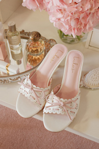Malinn White and Pink High Heel Sandals 7