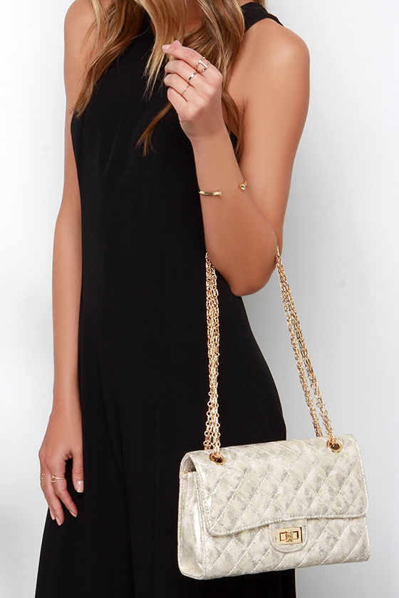 Lovely Gold Purse - Quilted Purse - Gold Chain Purse - $39.00 - Lulus