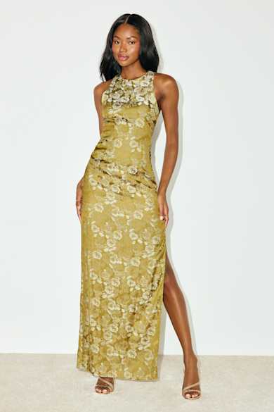 slim fit dress slacks Shona Joy Weyes Strapless Tiered Maxi Dress in Dark Green main image 1