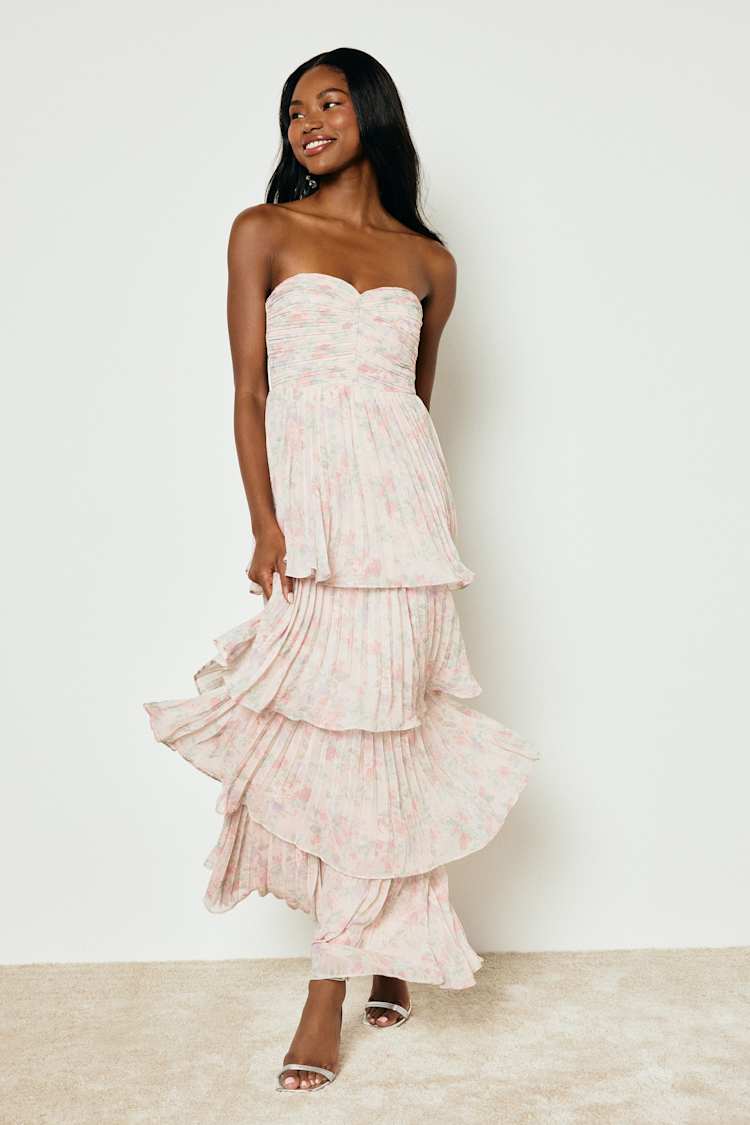 floral strapless formal dress Floral Embroidery Sweetheart Strapless Spring Fashion Formal Dresses, CP1128 main image 0