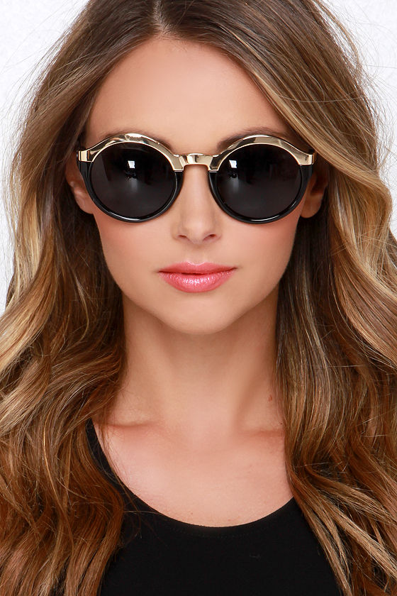 Cool Black Sunglasses Gold and Black Sunglasses 12.00 Lulus