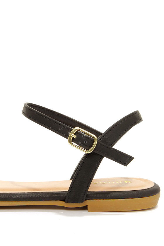 Cute Black Sandals - Cutout Sandals - Vegan Sandals - $21.00