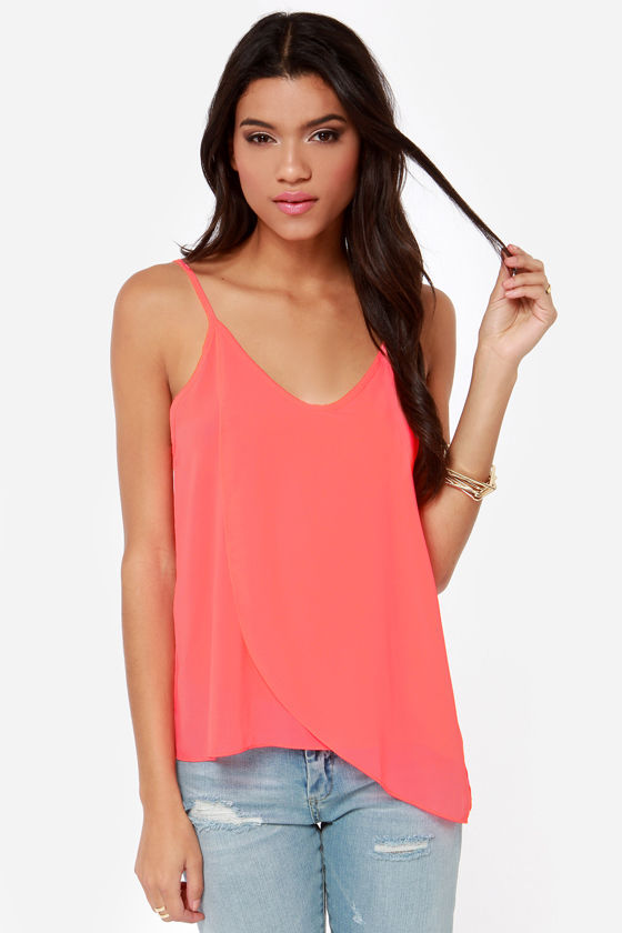 Cute Neon Coral Top - Tank Top - Camisole - Pink Top - $36.00 - Lulus
