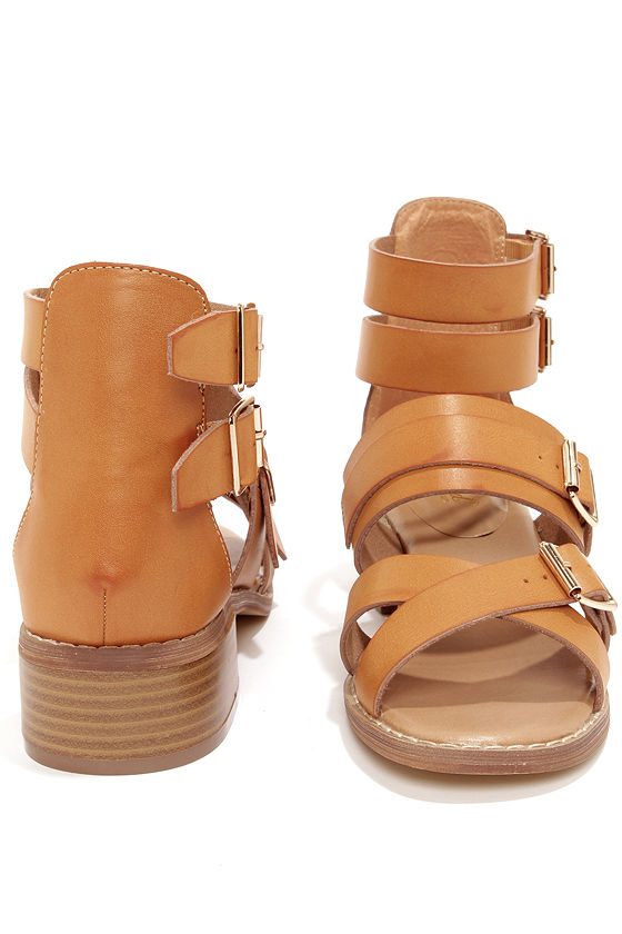 dark tan strappy sandals