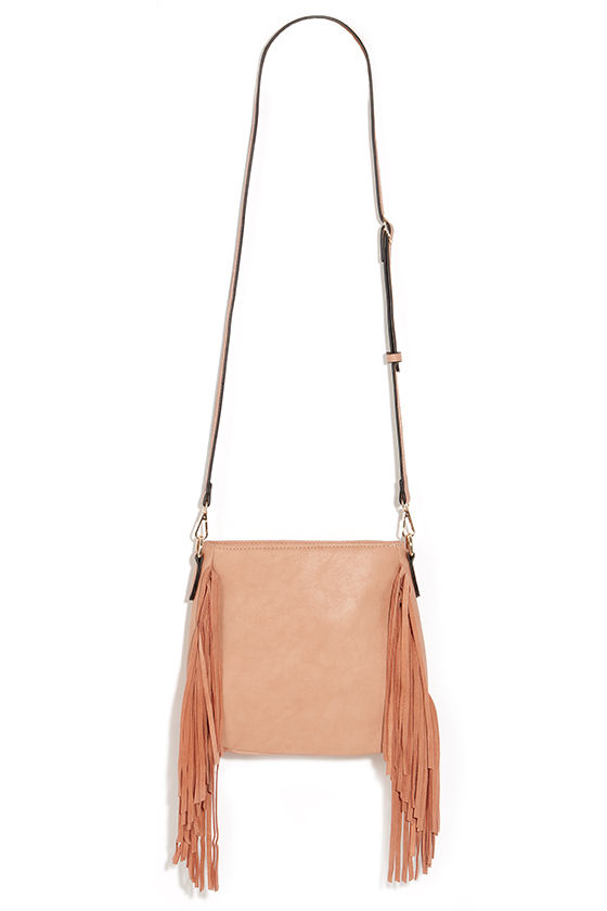 For the Frill of It Peach Fringe Purse