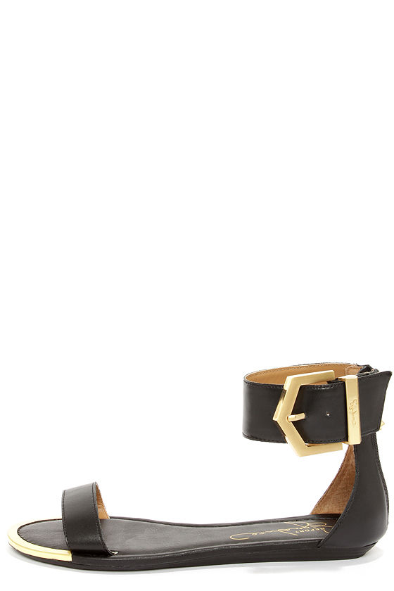 Pretty Black Sandals - Ankle Strap Sandals - Leather Sandals - $69.00 ...