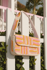 Scylla Ivory Multi Print Beaded Shoulder Bag 1