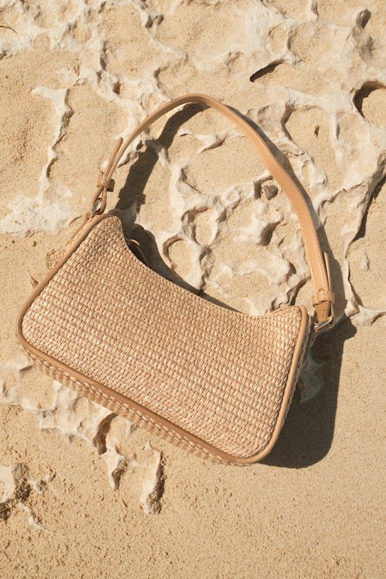 Tailani Beige Raffia Shoulder Bag 1