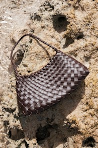 Lilijana Dark Brown Woven Shoulder Bag 1