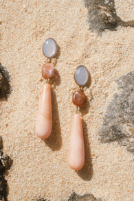 Amandi Pink Multi Marbled Drop Earrings 2