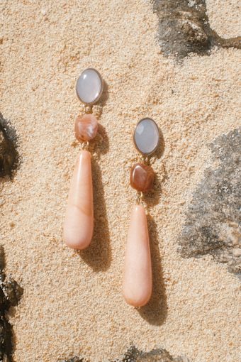 Amandi Pink Multi Marbled Drop Earrings 2