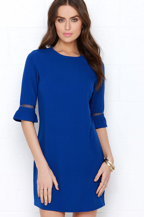 Sugarhill Boutique Greta Dress - Royal Blue Dress - Shift Dress - $78. ...