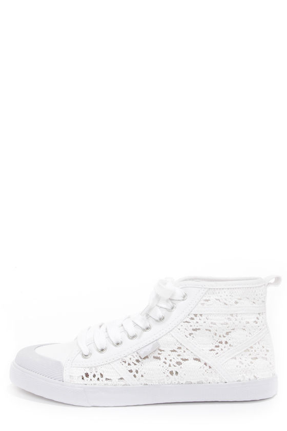 crochet lace sneakers