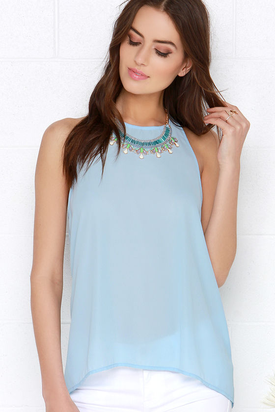 Cute Light Blue Top - Sleeveless Top - $31.00 - Lulus
