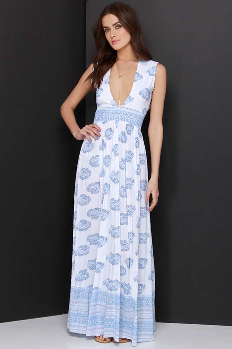 Faithfull the Brand Night Orchard Maxi Dress - Ivory Print Maxi Dress -  $133.00 - Lulus
