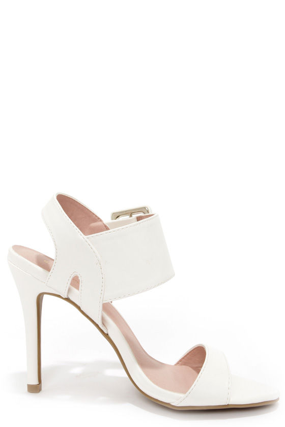 white dress sandals medium heel