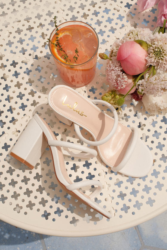 Addien White High Heel Sandals 1
