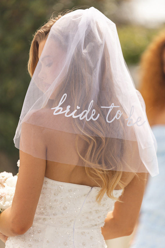Bride to Be White Tulle Layered Short Veil 1