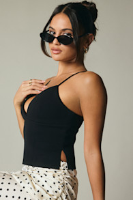 Sable Black Cropped Tank Top 7