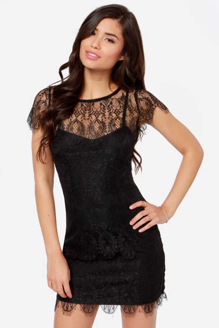 MinkPink Surrender - Black Dress - Lace Dress - Bodycon Dress - LBD -  $79.00 - Lulus