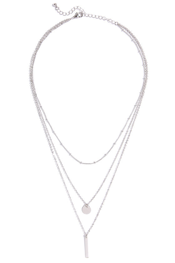 Lovely Silver Necklace - Layered Necklace - $16.00 - Lulus