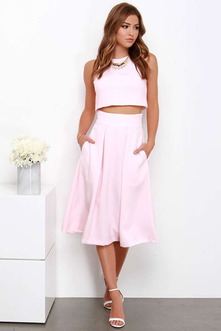 Cute Light Pink Dress - Two-Piece Dress - Midi Dress - $125.00 - Lulus Cute Light Pink Dress - Two-Piece Dress - Midi Dress - $125.00 - Lulus