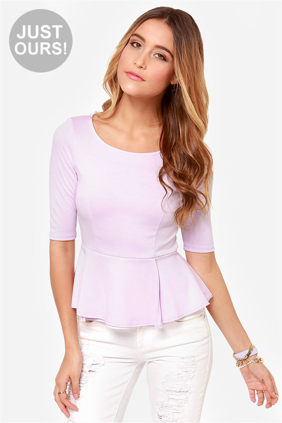 lavender peplum top