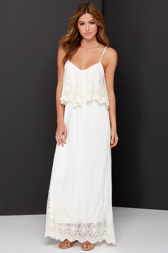 Lace Maxi Dress - Cream and Ivory Dress - White Dress - $58.00 - Lulus