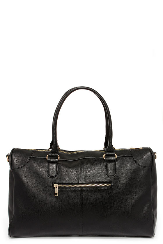 Chic Black Bag Weekender Bag Vegan Leather Weekender 54.00
