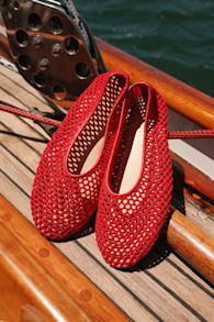 Marta Red Woven Ballet Flats 6