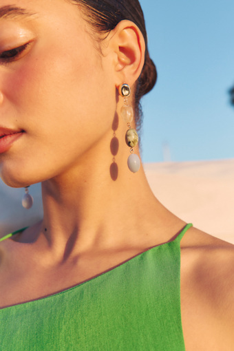 Lesia Gold Multi Stone Drop Earrings 1