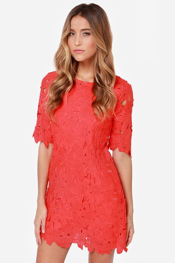 lulus red lace dress