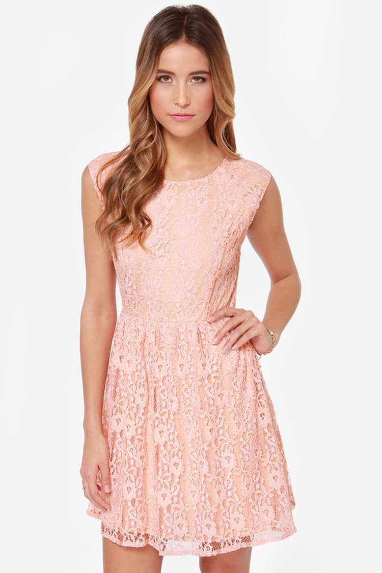 chinese dress ladies Farida Peach Lace Maxi Dress - US 18