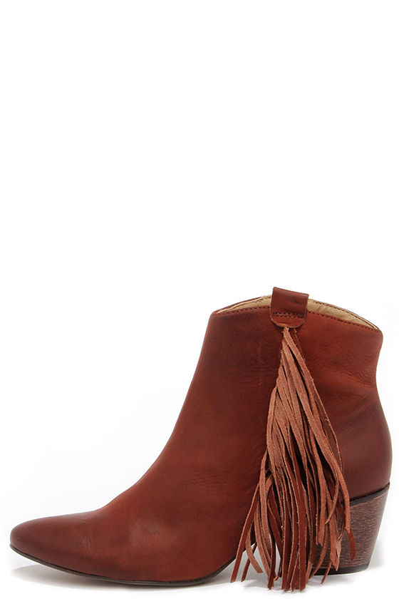 flat booties with fringe