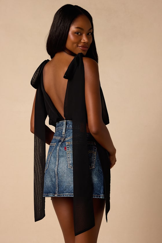 Leonie Black Tie-Strap Bodysuit 3