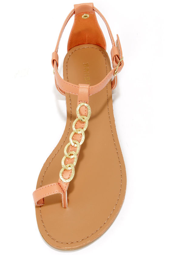 peach sandals flat